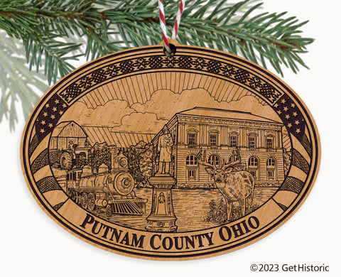 Putnam County Ohio Engraved Natural Ornament