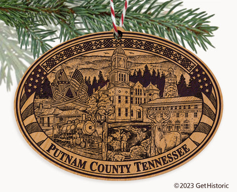 Putnam County Tennessee Engraved Natural Ornament