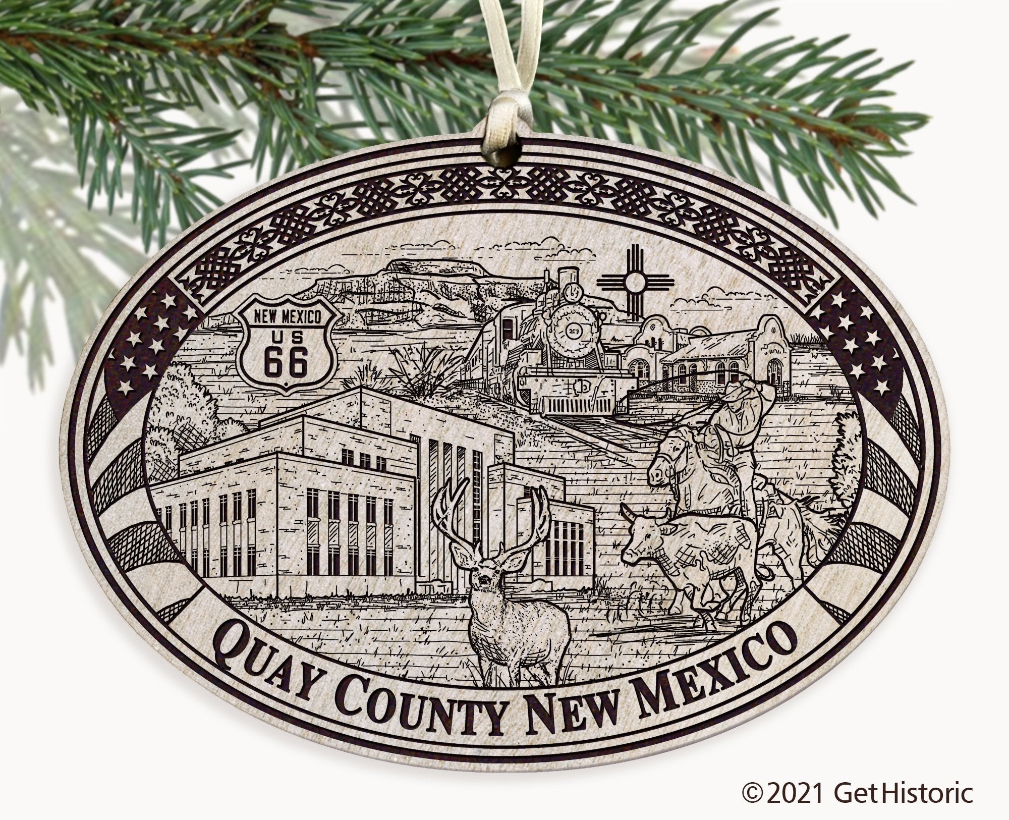 Quay County New Mexico Engraved Ornament