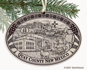 Quay County New Mexico Engraved Ornament