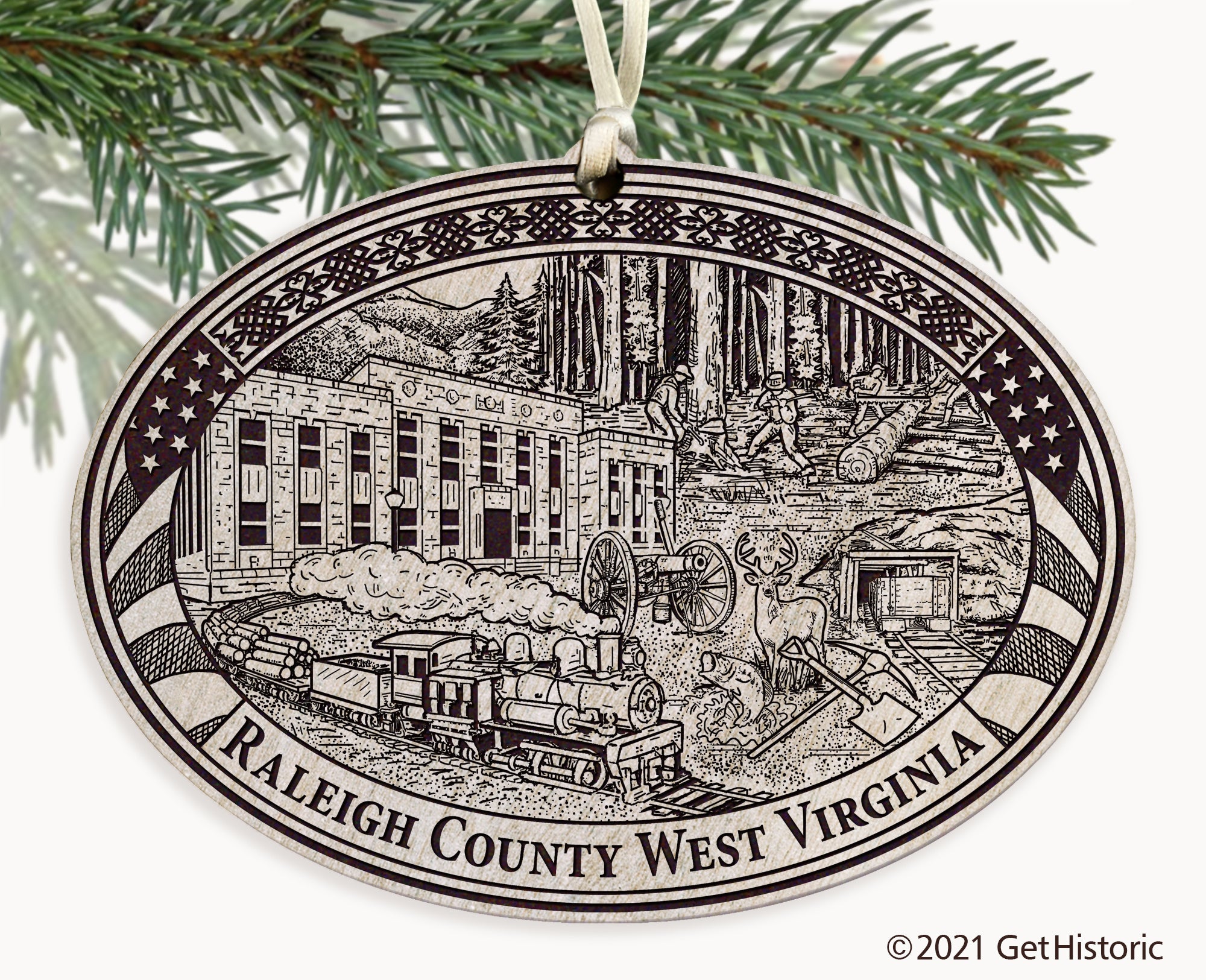 Raleigh County West Virginia Engraved Ornament