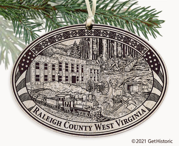 Raleigh County West Virginia Engraved Ornament