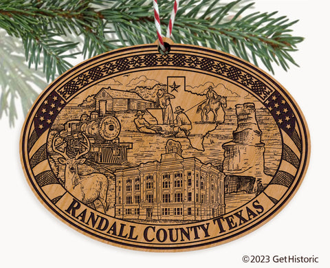 Randall County Texas Engraved Natural Ornament