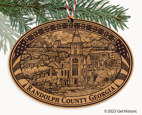 Randolph County Georgia Engraved Natural Ornament