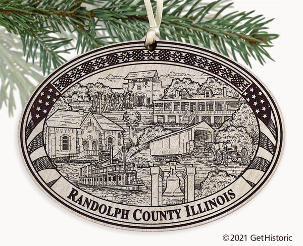 Randolph County Illinois Engraved Ornament