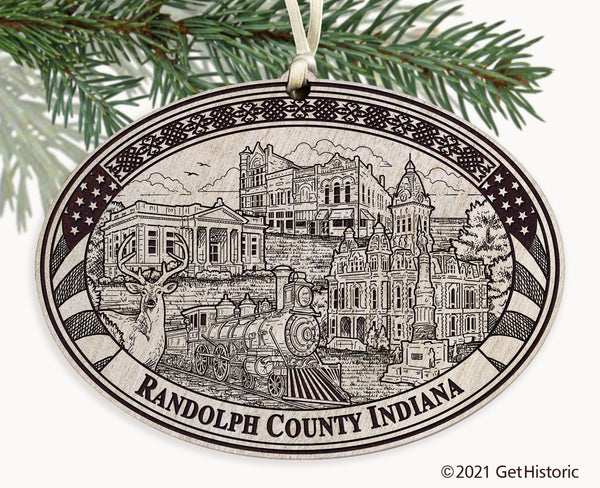 Randolph County Indiana Engraved Ornament