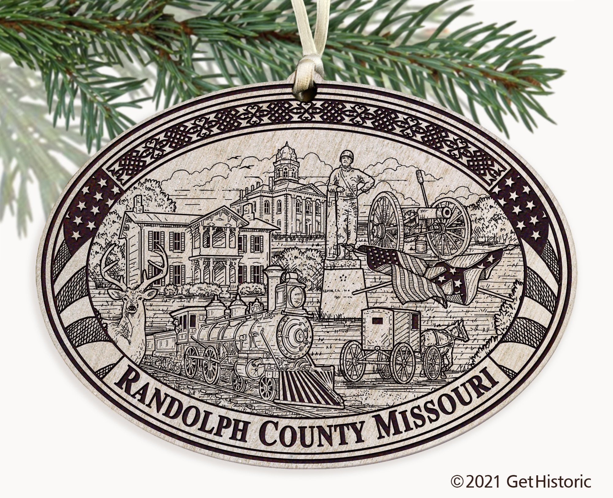 Randolph County Missouri Engraved Ornament