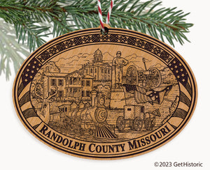 Randolph County Missouri Engraved Natural Ornament