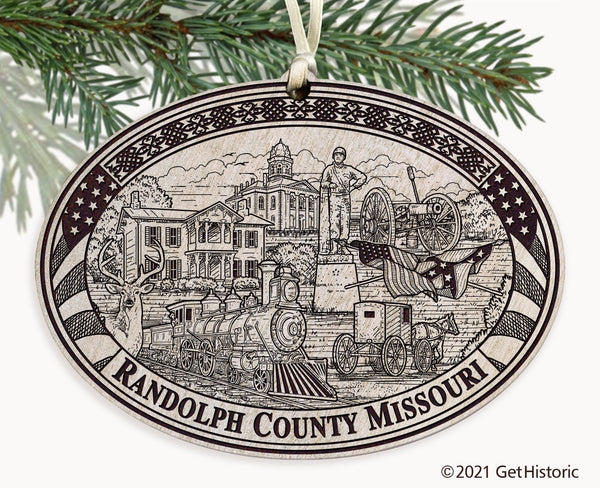 Randolph County Missouri Engraved Ornament