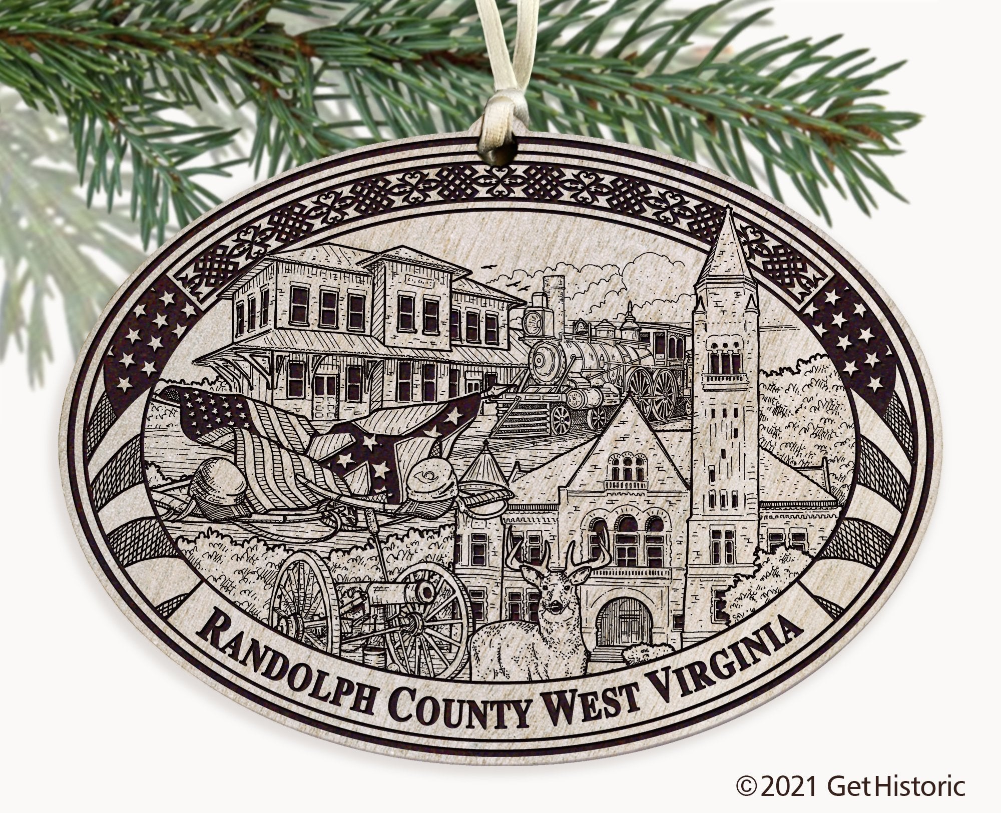 Randolph County West Virginia Engraved Ornament