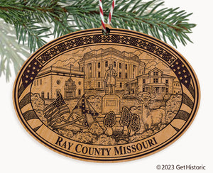 Ray County Missouri Engraved Natural Ornament