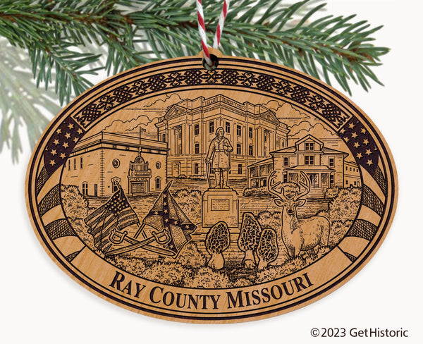 Ray County Missouri Engraved Natural Ornament