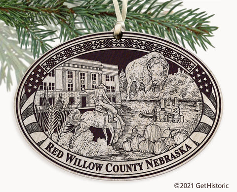 Red Willow County Nebraska Engraved Ornament