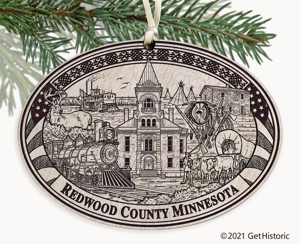 Redwood County Minnesota Engraved Ornament