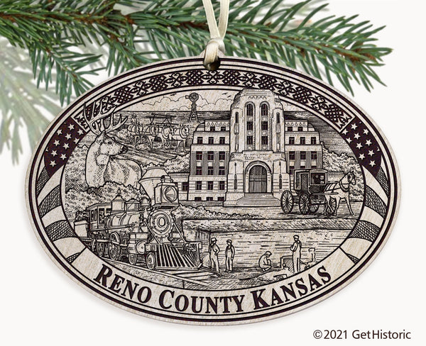 Reno County Kansas Engraved Ornament
