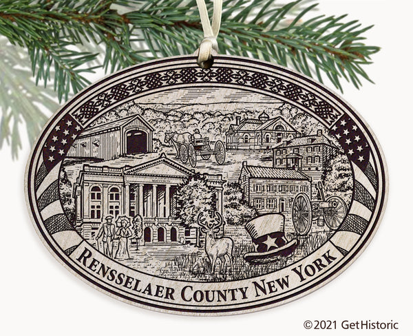 Rensselaer County New York Engraved Ornament