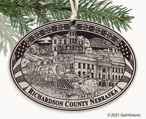 Richardson County Nebraska Engraved Ornament