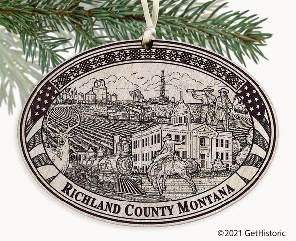 Richland County Montana Engraved Ornament