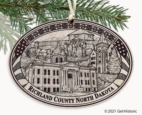 Richland County North Dakota Engraved Ornament