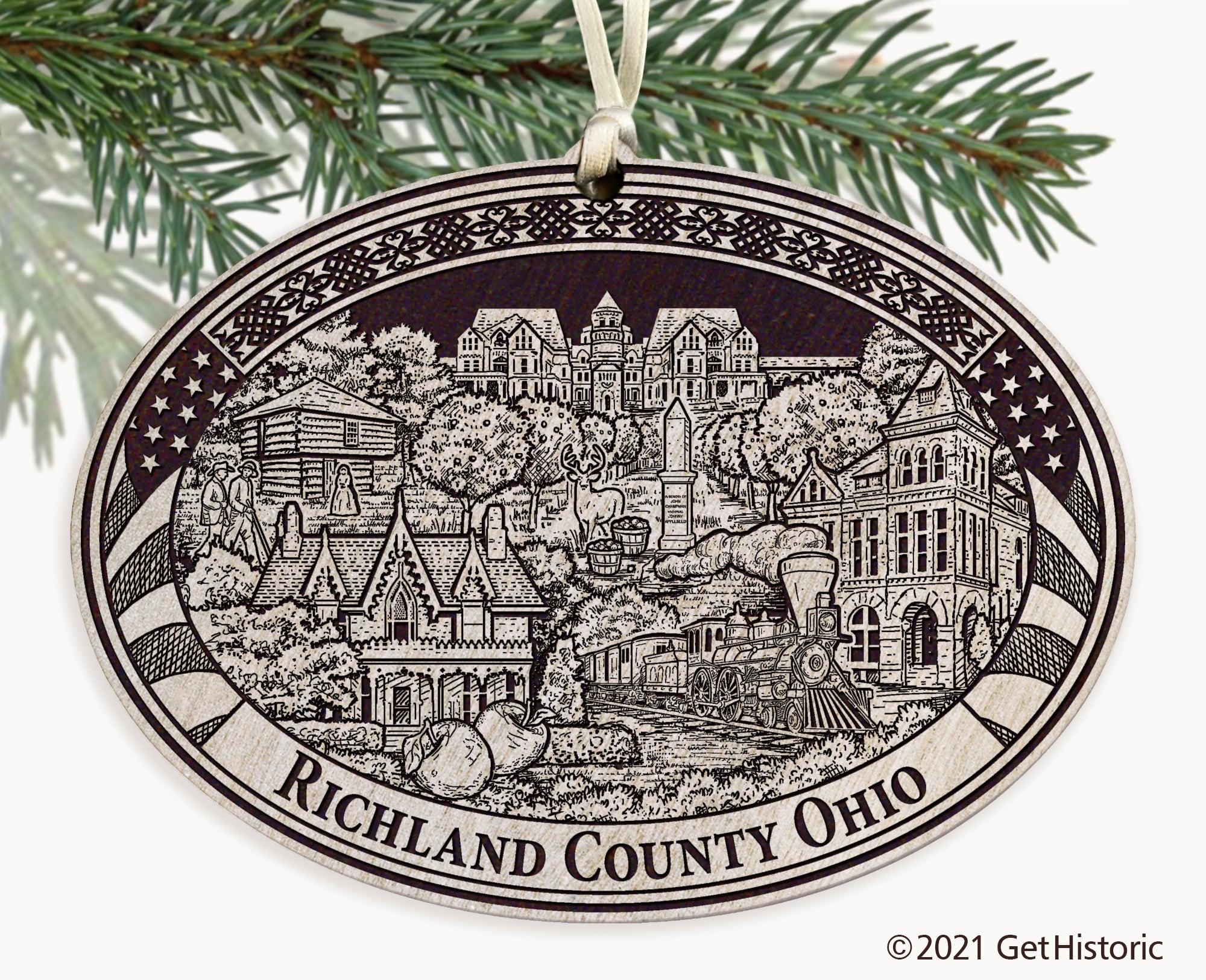 Richland County Ohio Engraved Ornament