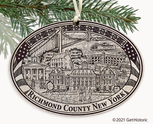 Richmond County New York Engraved Ornament
