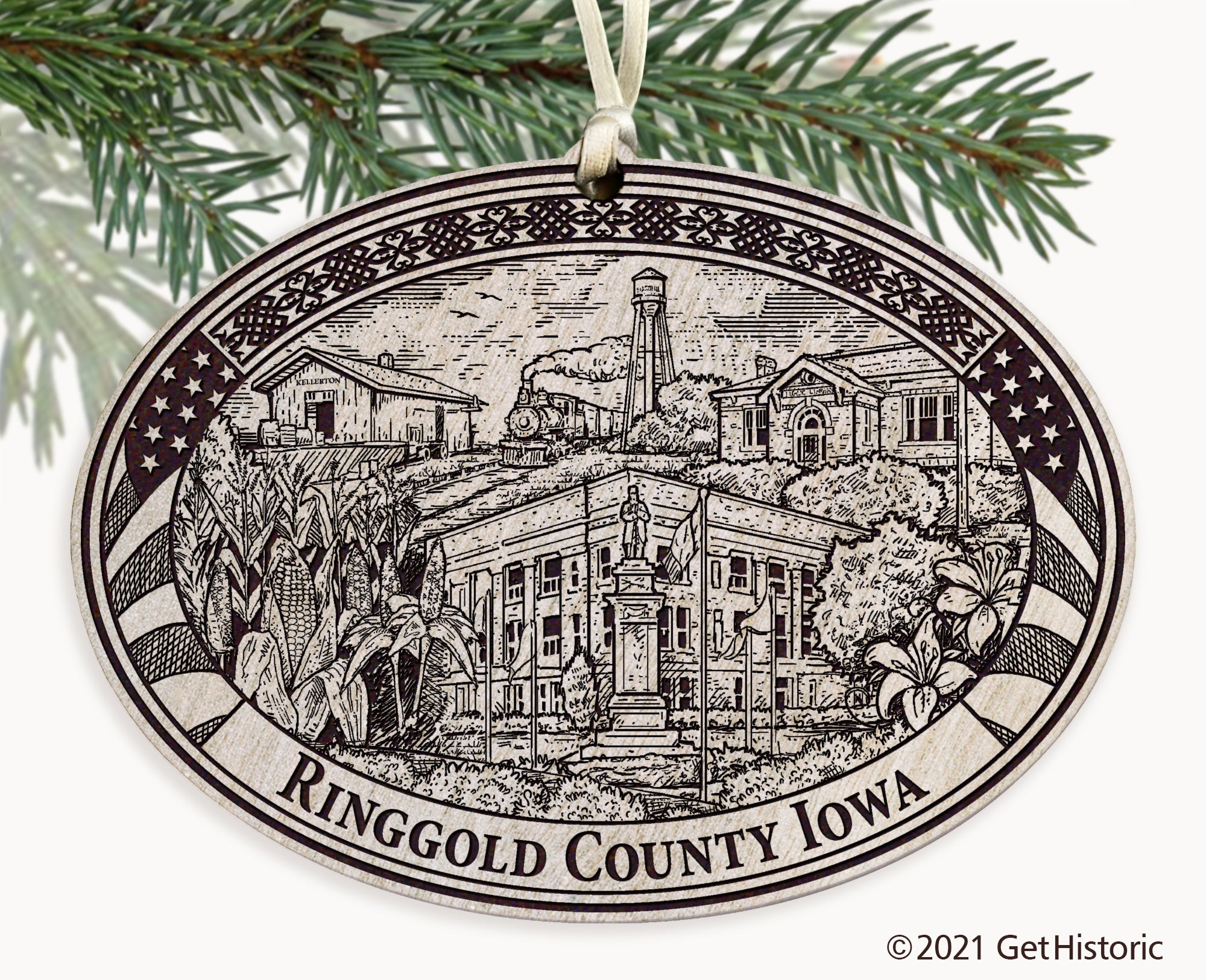 Ringgold County Iowa Engraved Ornament