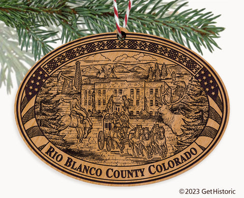 Rio Blanco County Colorado Engraved Natural Ornament
