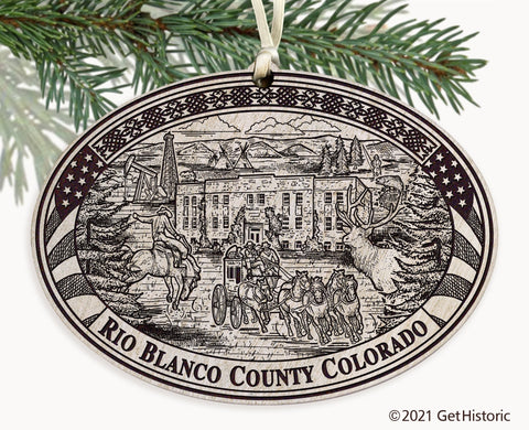 Rio Blanco County Colorado Engraved Ornament