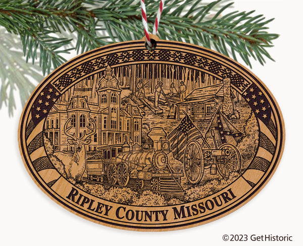 Ripley County Missouri Engraved Natural Ornament