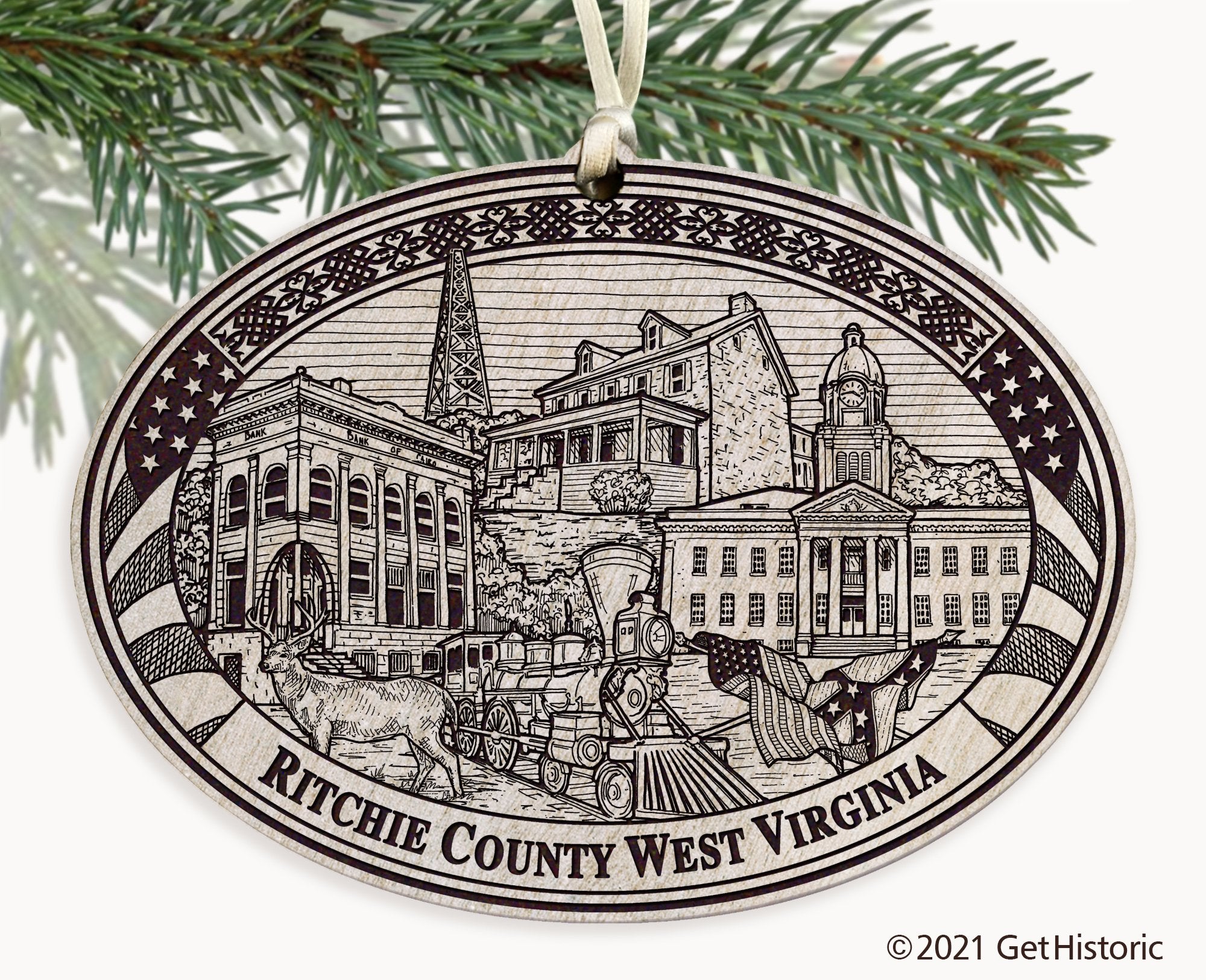 Ritchie County West Virginia Engraved Ornament