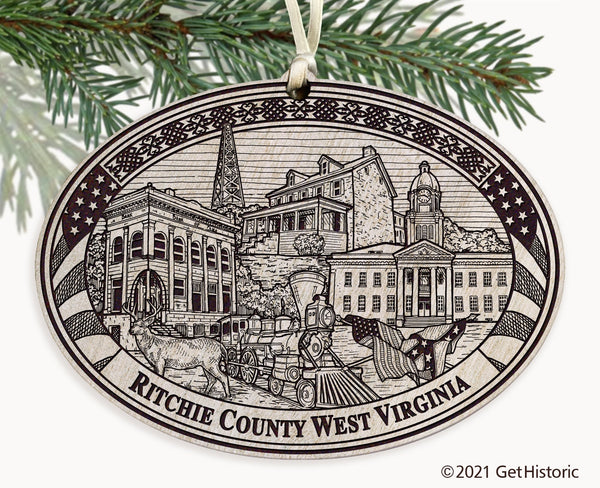 Ritchie County West Virginia Engraved Ornament