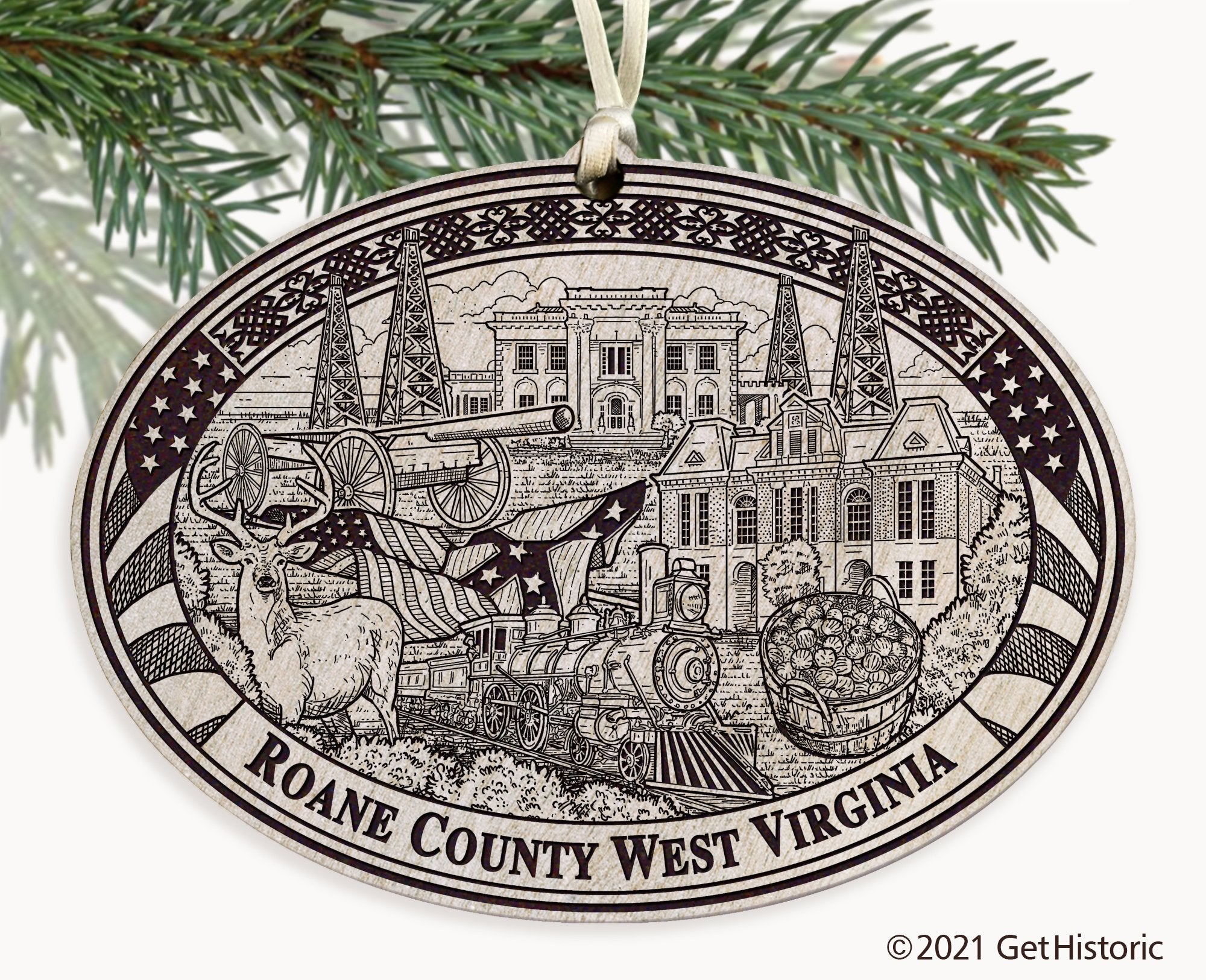 Roane County West Virginia Engraved Ornament