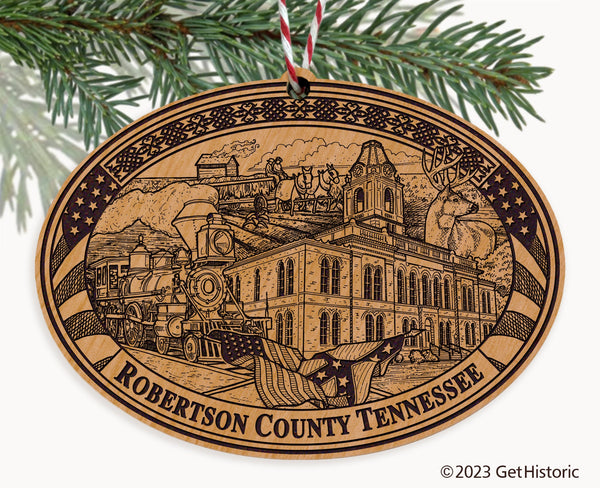 Robertson County Tennessee Engraved Natural Ornament