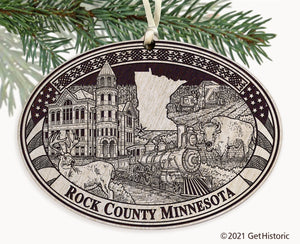 Rock County Minnesota Engraved Ornament