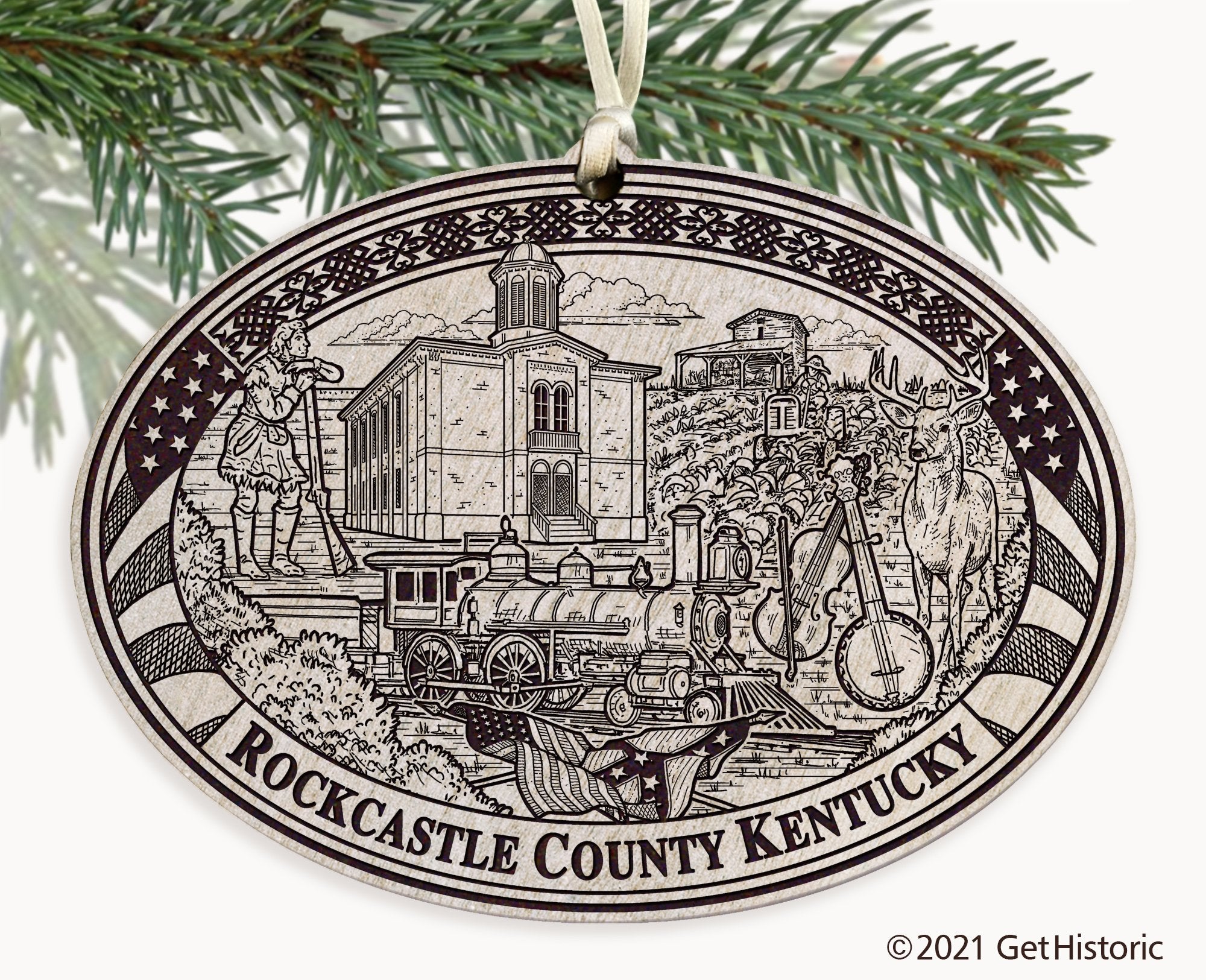 Rockcastle County Kentucky Engraved Ornament