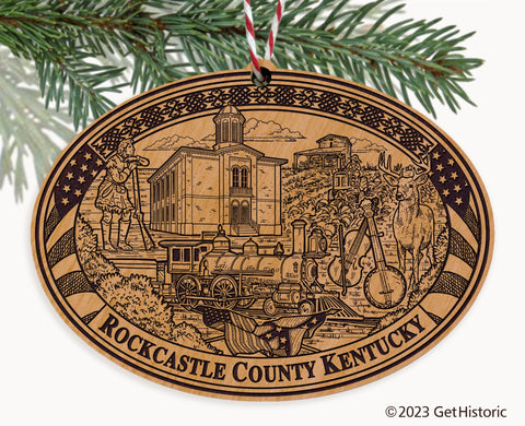 Rockcastle County Kentucky Engraved Natural Ornament