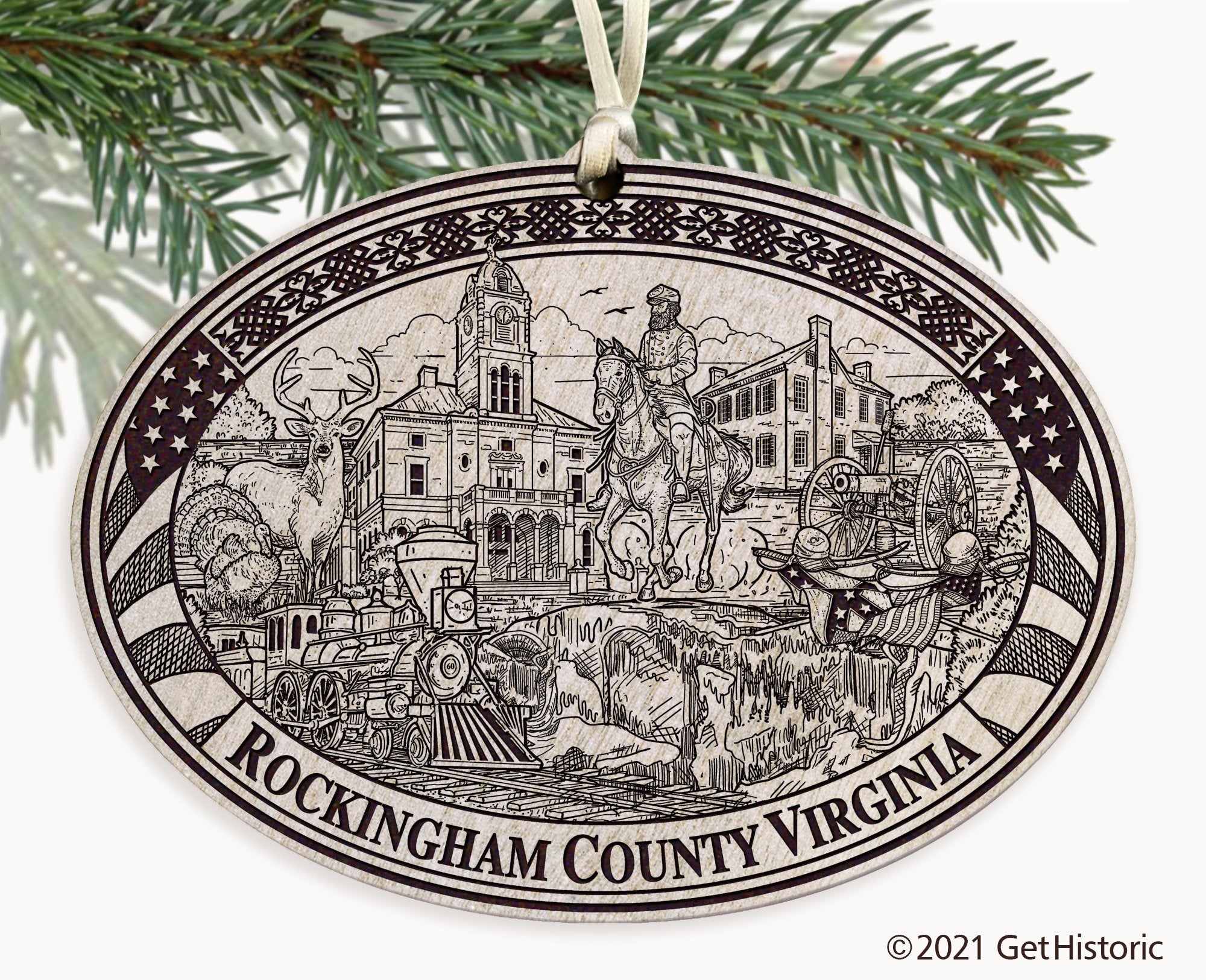 Rockingham County Virginia Engraved Ornament