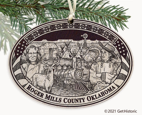 Roger Mills County Oklahoma Engraved Ornament