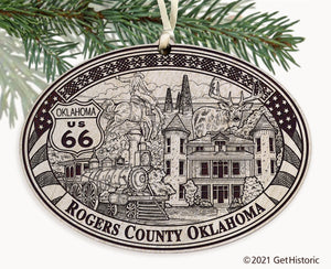Rogers County Oklahoma Engraved Ornament