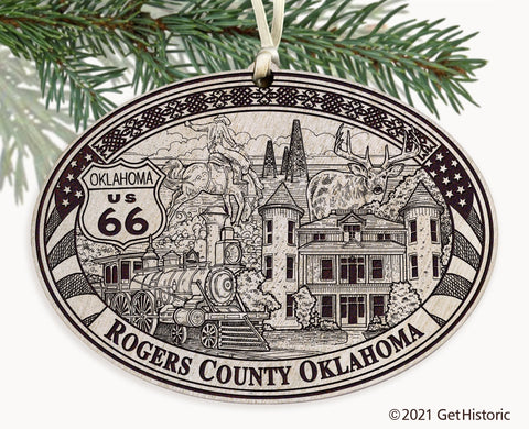 Rogers County Oklahoma Engraved Ornament