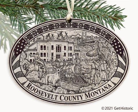 Roosevelt County Montana Engraved Ornament