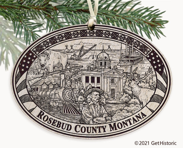 Rosebud County Montana Engraved Ornament