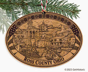 Ross County Ohio Engraved Natural Ornament