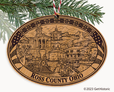 Ross County Ohio Engraved Natural Ornament
