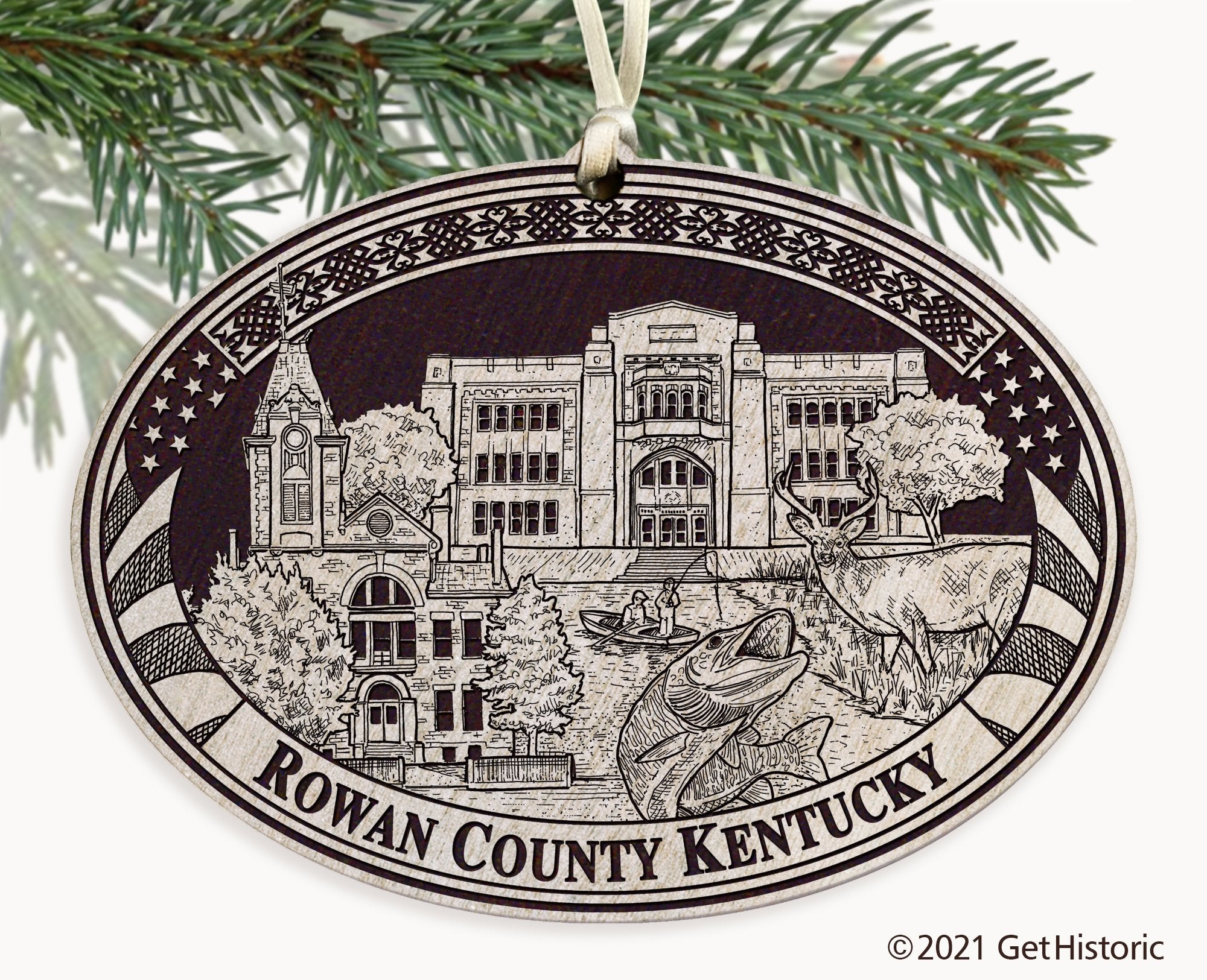 Rowan County Kentucky Engraved Ornament