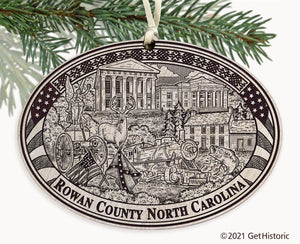 Rowan County North Carolina Engraved Ornament