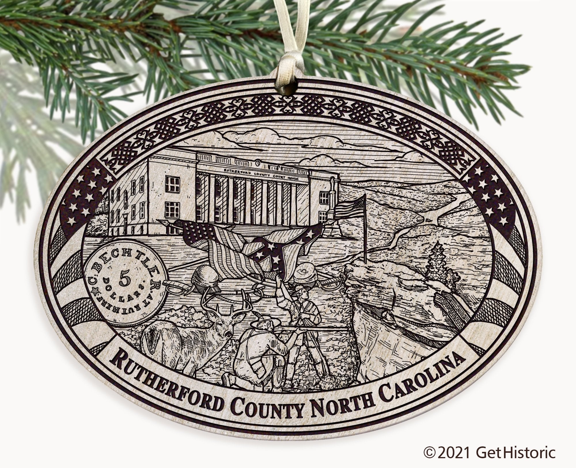Rutherford County North Carolina Engraved Ornament