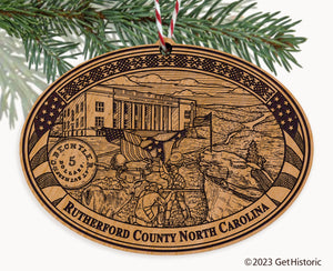 Rutherford County North Carolina Engraved Natural Ornament