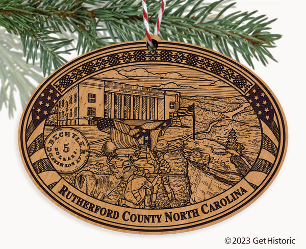 Rutherford County North Carolina Engraved Natural Ornament