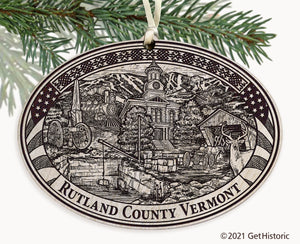 Rutland County Vermont Engraved Ornament